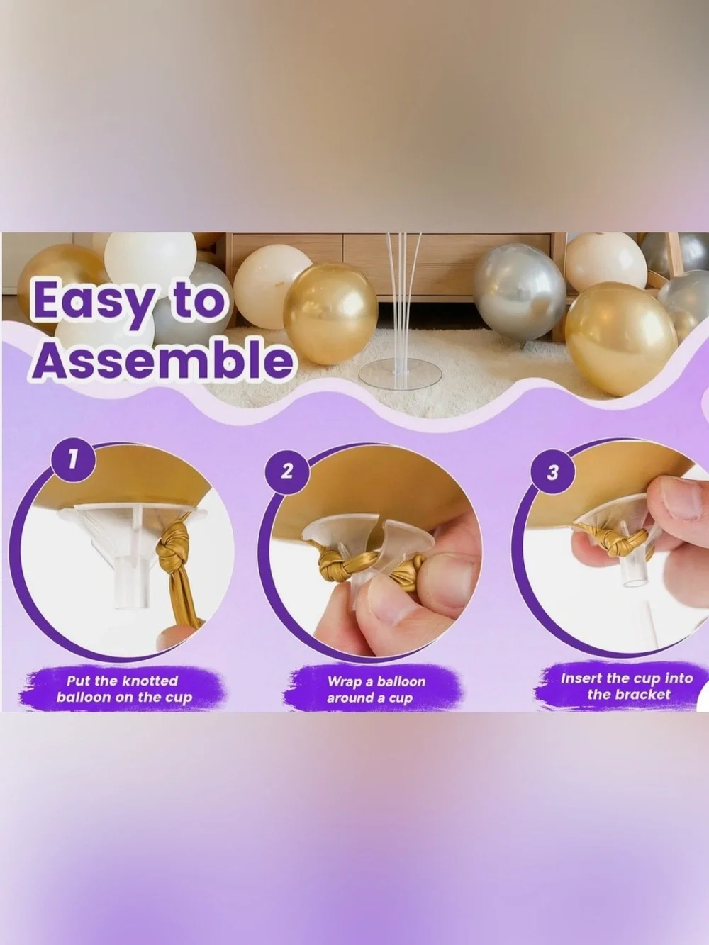 (10) Clear Balloon Stand Bouquet Holders for Party Decorations